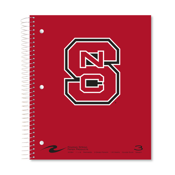 Imprinted 3 Subject Notebook - Red